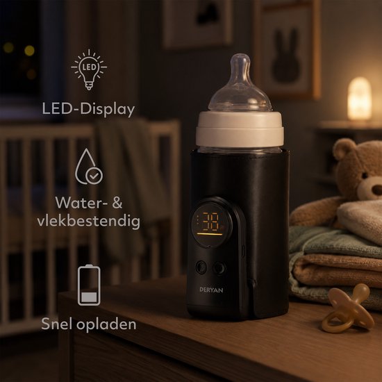Deryan Draagbare Sleeve Flessenwarmer - Zwart — afbeelding 5