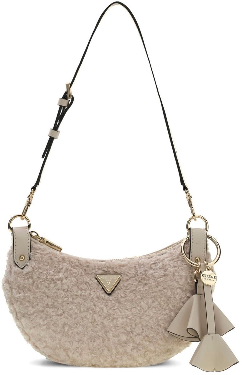 GUESS schoudertas Katie Convertible Shoulder Bag Creme White crème