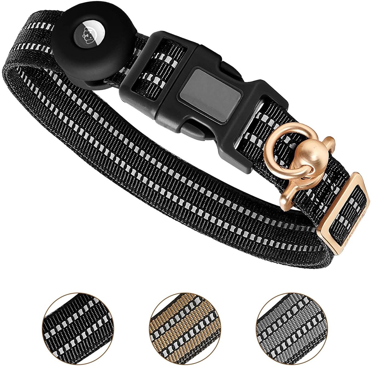 Hondenhalsband met AirTag - verstelbaar nylon - gewatteerd en waterdicht - veilig voor middelgrote en grote honden - ShopVlot