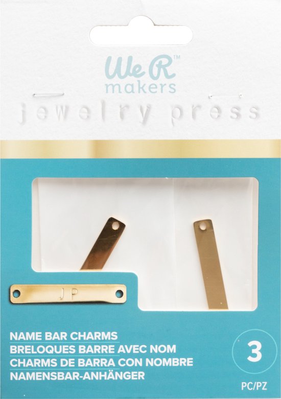 3 name bar charms - jewelry press - We R