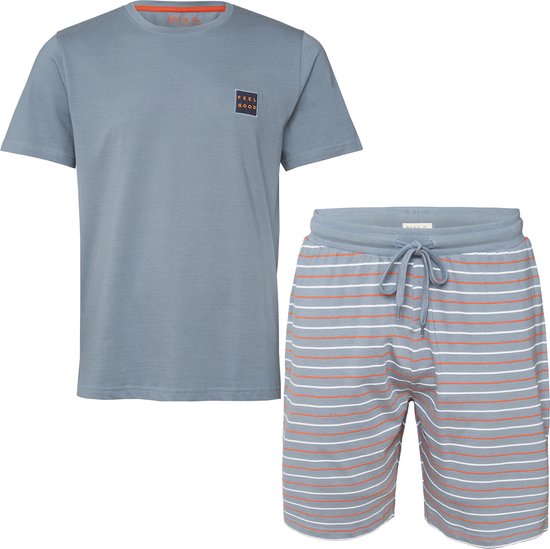 Phil & Co Heren Shortama Korte Pyjama Katoen Grijs - Maat L