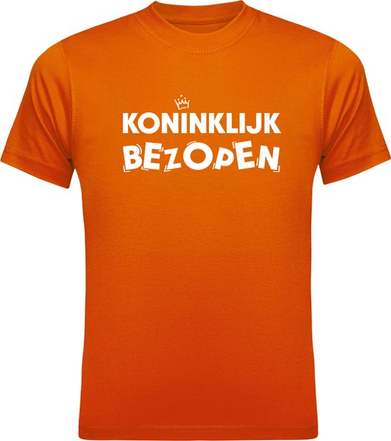 Koningsdag Kleding | Fotofabriek Koningsdag t-shirt heren | Oranje shirt | | Koninklijk Bezopen