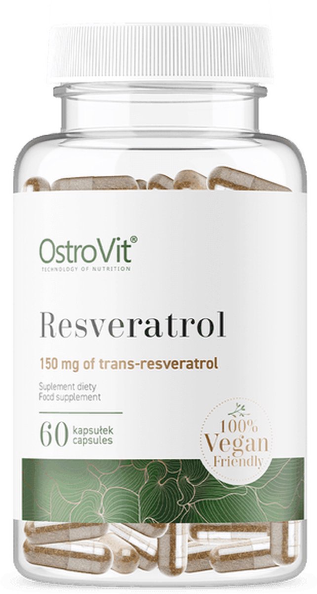 Goedkoopste Supplementen - Resveratrol - Trans-resveratrol - HPMC 60 VEGE Capsules - Japanse duizendknoop - OstroVit - Laboratorium getest kwaliteit!