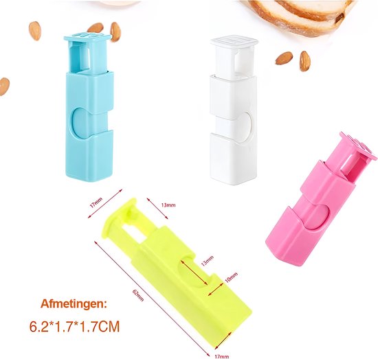 DOINEUFL 4 stuks sluitclips voor zakjes, sluitclips met schenktuit
