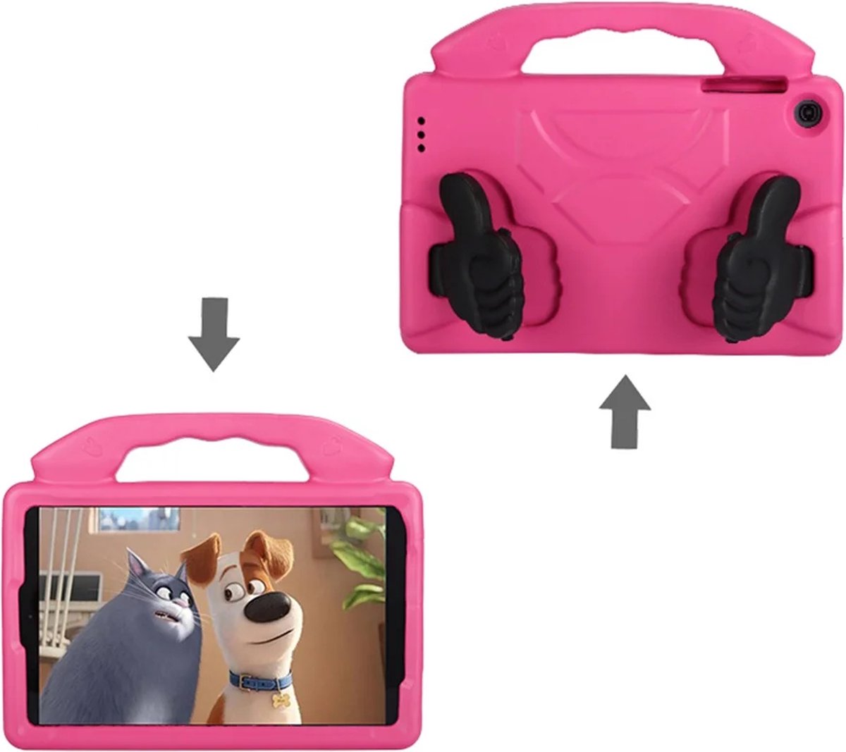 Hoesje Geschikt voor Samsung Galaxy Tab A9 Hoesje Kinderhoes Shockproof Hoes Kids Case - Roze