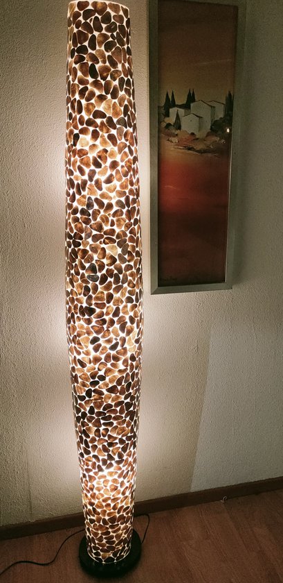 Design Vloerlamp Handgemaakt woonkamer slaapkamer lamp apollo turtle gold capiz parelmoer 200 cm