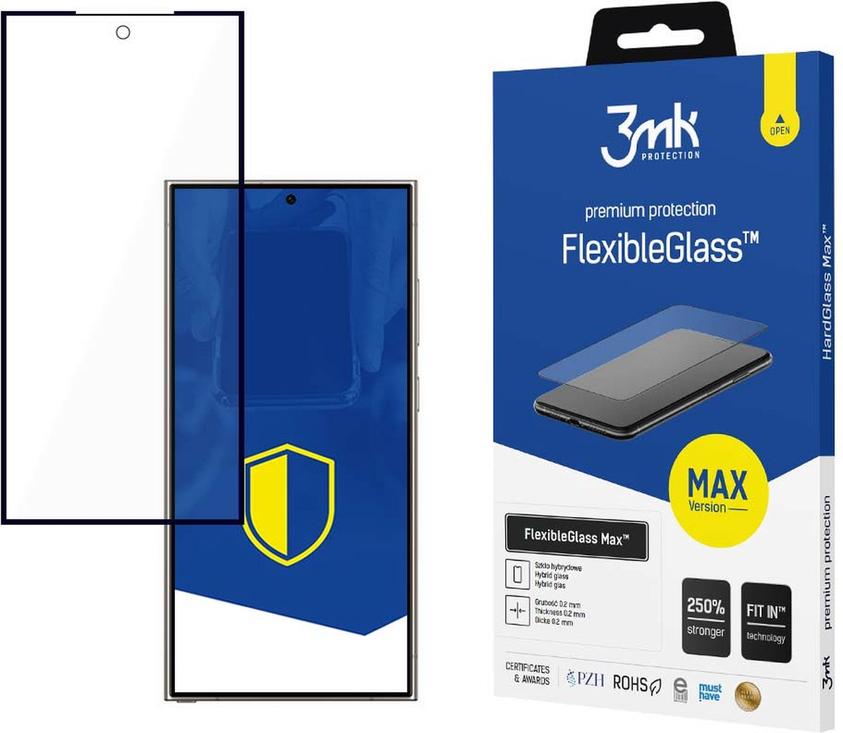 Hybride glas voor Samsung Galaxy S24 Ultra - 3mk FlexibleGlass Max