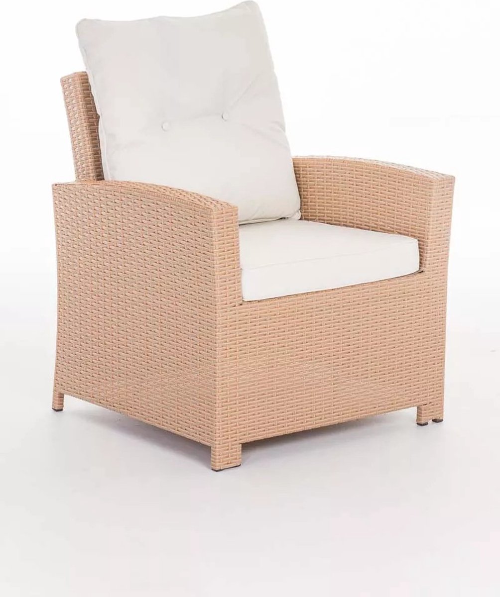 In And OutdoorMatch Premium Tuinstoelen Nina - outdoor loungestoel - loungestoel - Lounge - crèmewit -70 x 73 x 82 cm