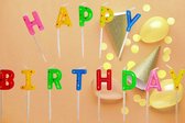 Verjaardagstaart kaarsjes - Letters Happy Birthday - Meerkleurig - 13st - verjaardag - taart kaarsjes - feest - verjaardag - taartdecoratie