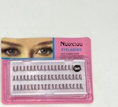 NUOXIOU EYELASHES 100%human hair flesh colored band hand- tied, feathered 14mm