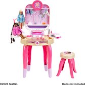 Klein Toys Barbie beautystudio "happy vibes" - incl. gebruiksvoorwerpen en nageldroger met lucht- en lichteffecten - roze beige