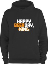 Koningsdag Kleding | Fotofabriek Koningsdag hoodie heren | Oranje hoodie | Maat S | Happy Beerday