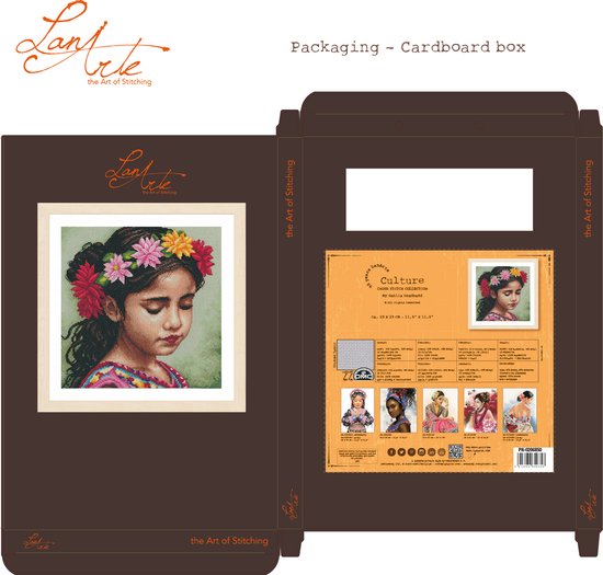 Lanarte Borduurpakket - Borduurset - Borduurpakket volwassenen - Telpakket kit - 29 x 29cm - Mijn dahlia hoofdband - PN-0206850