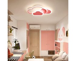 Plafondlamp - 45cm - Medium - 32W - LED - 3D Cloud - 3000K - Warm Wit licht - Roze