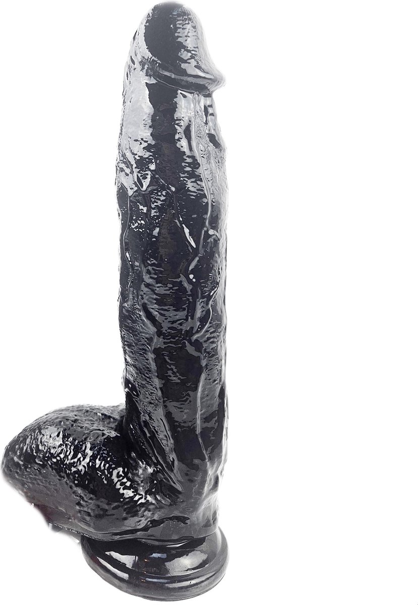 BNDGx® - Dildo - Grote - Zwarte Lange dikke Realistisch Penis -Zuignap - BDSM SM Fetisch Seks speeltje