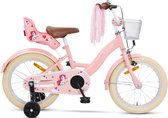 SJOEF Dolly Meisjesfiets 16 inch - Kinderfiets 4, 5 & 6 jaar Unicorn Roze