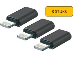 Lightning naar USB-C Adapter - Aluminium Design - Data overdracht - Geschikt voor Apple iPhone - Set van 3