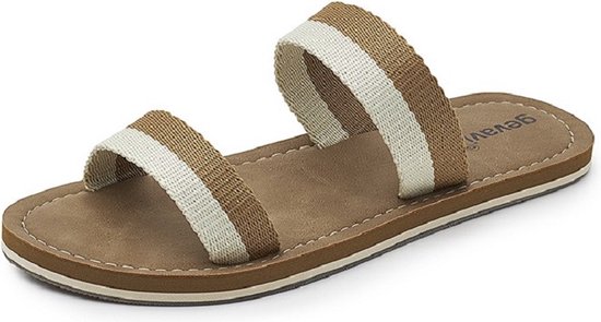 Gevavi Bisa teenslipper - slipper beige/bruin - maat 36