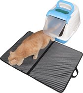 Lavida Kattenbakmat - Opvouwbare - Dubbele Laag - Honingraatdesign - Waterdicht - Katten Grit Opvanger - Schoonloopmat - Grijs - 45x60 cm