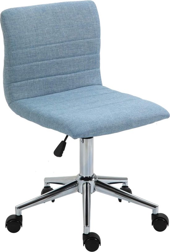 Linus Chaise de bureau, chaise pivotante pour enfants, revêtement en tissu, bleu