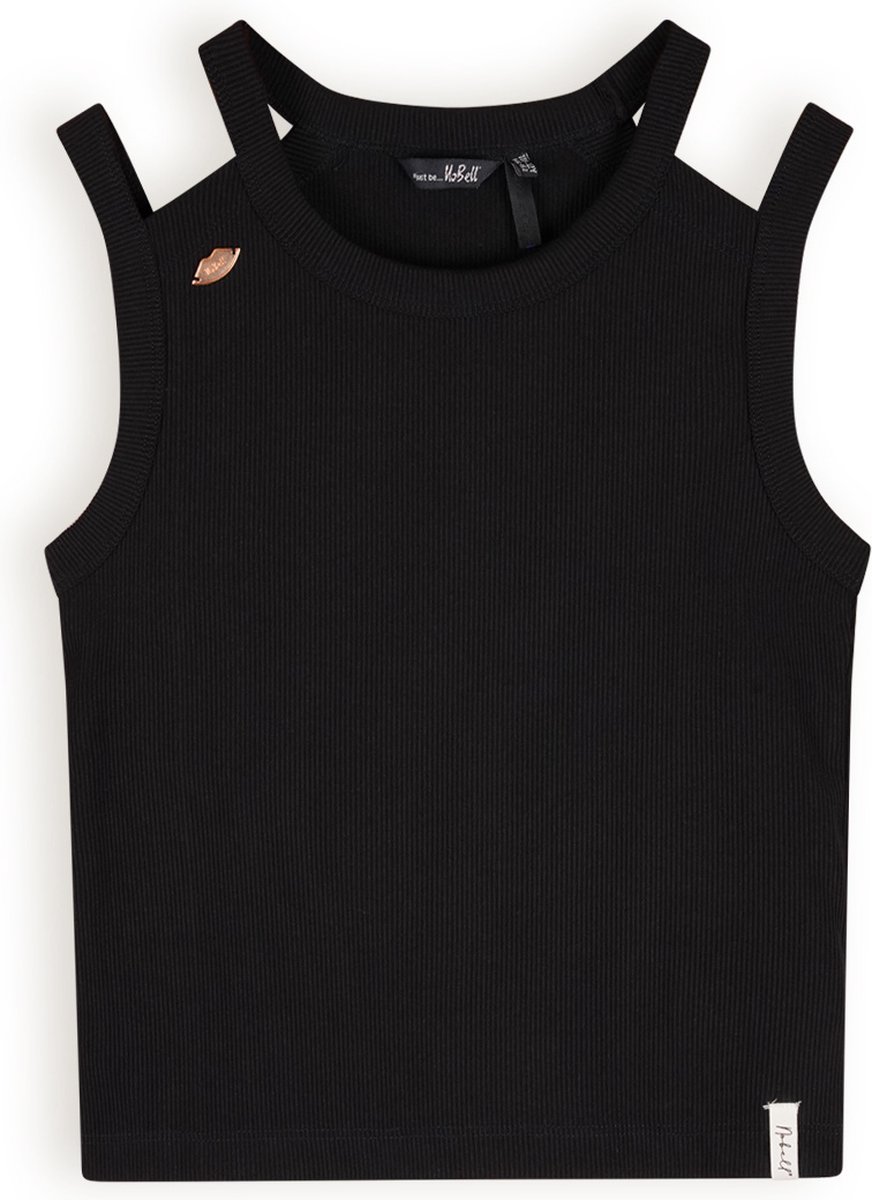 NoBell Meisjes top rib - Kandy - Jet zwart