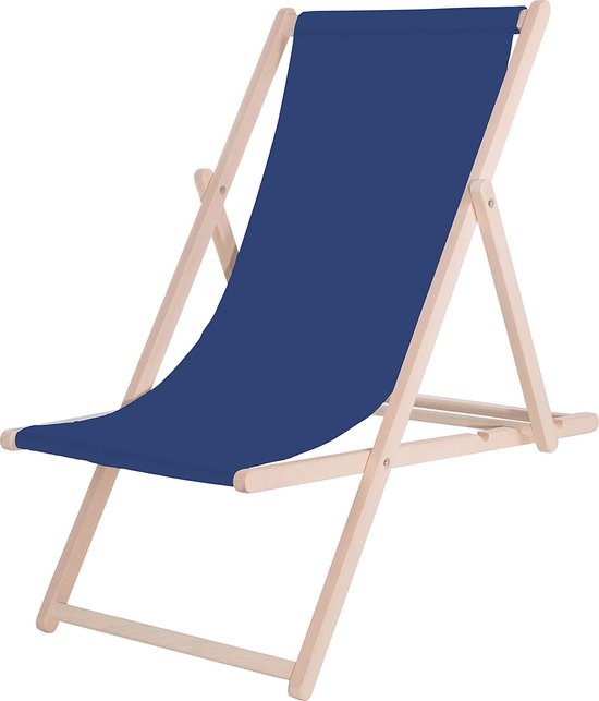 Chaise de plage Springos - Ajustable - Bois de hêtre - Fait main - Menthe