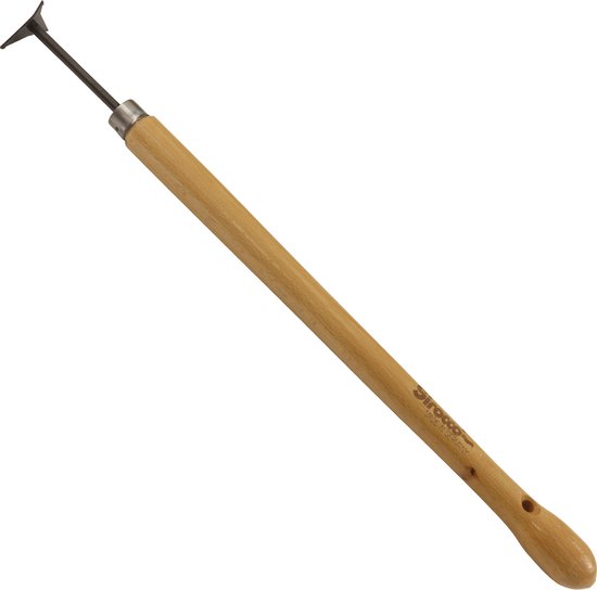 Sirocco, Grattoir à joint triangulaire, avec manche bouton en bois de hêtre (48cm)