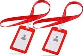 ID-badgehouder met Kaarthouder, Portemonnee en Afneembaar Sleutelkoord - Multifunctionele Organisator voor Gemak en Veiligheid - rood