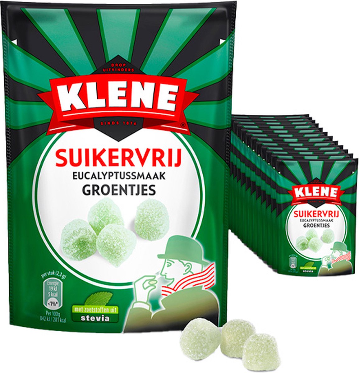 Klene | Groentjes | Suikervrij | 12 stuks | 12 x 90g