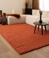 Hoogpolige loper shaggy Trend effen - terracotta 80x250 cm
