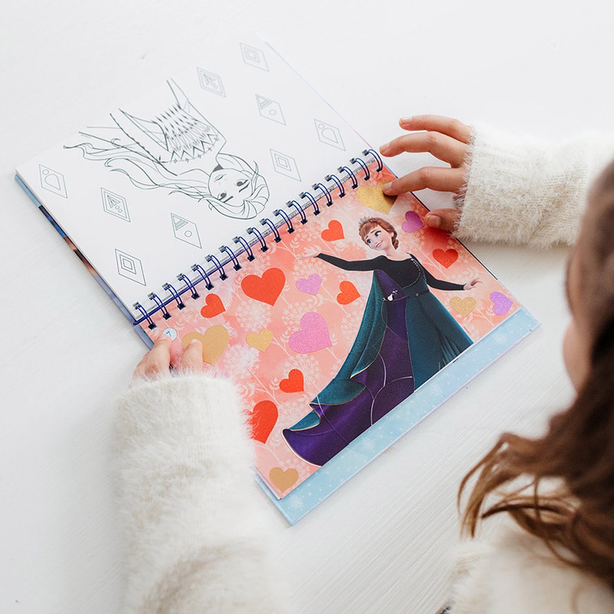 Disney Frozen Totum vakantie doeboek sticker puzzelboek - stickeren op nummer en kleurboekje - sticker by number educatief speelgoed knutselen 25-delig — afbeelding 3