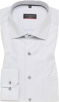ETERNA modern fit overhemd - structuur - grijs - Strijkvrij - Boordmaat: 45