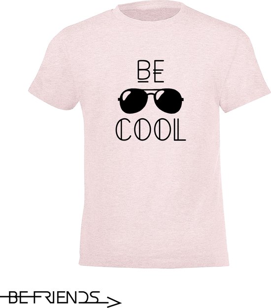 Be Friends T-Shirt - Be Cool - Kinderen - Roos - Maat 12 jaar