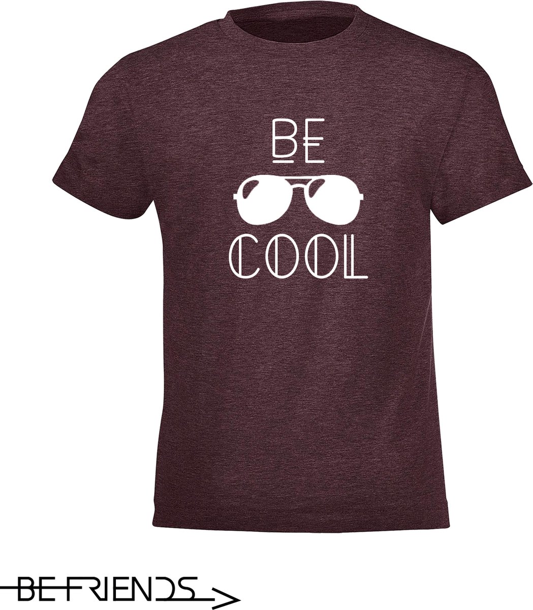 Be Friends T-Shirt - Be Cool - Vrouwen - Bordeaux - Maat M-merkloos / sans marque 1