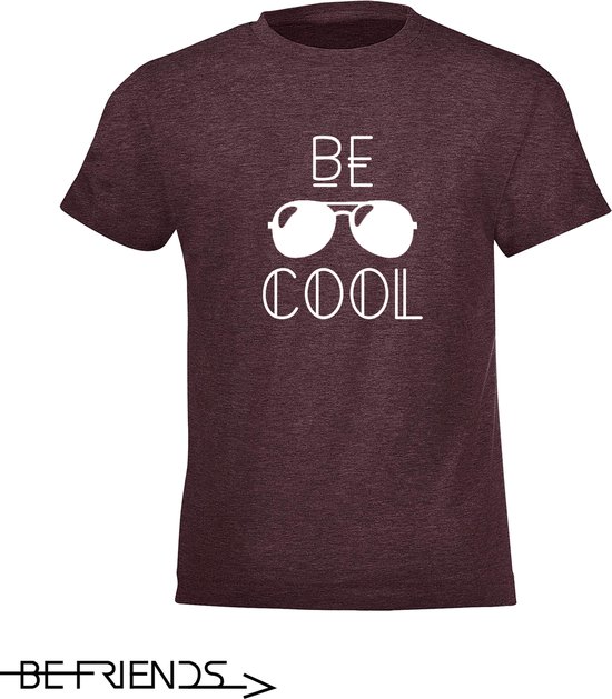 Be Friends T-Shirt - Be Cool - Vrouwen - Bordeaux - Maat M