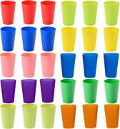 30 stuks herbruikbare plastic bekers - 260 ml herbruikbaar plastic glas 10 kleuren - plastic beker duurzaam glas - voor kinderen, picknick, camping, reizen, keuken