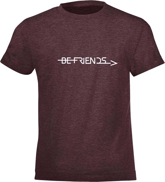 Be Friends T-Shirt - Be Friends - Kinderen - Bordeaux - Maat 8 jaar
