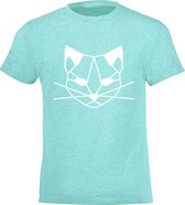 Be Friends T-Shirt - Cat - Kinderen - Mint groen - Maat 8 jaar