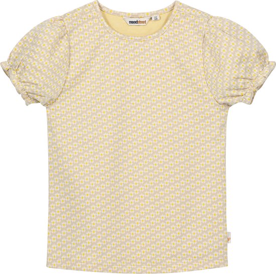 Moodstreet M403-5421 Meisjes T-shirt - Yellow - Maat 122-128