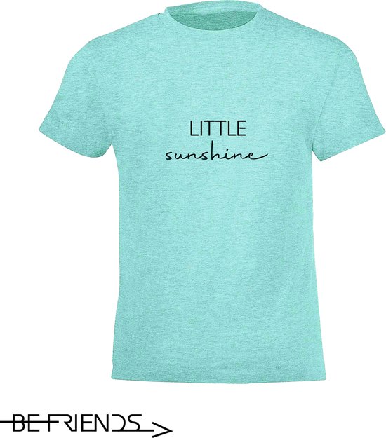 Be Friends T-Shirt - Little sunshine - Kinderen - Mint groen - Maat 6 jaar
