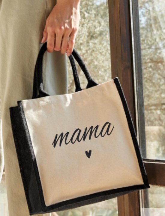 Shopper schoudertas jute katoen MAMA- Mama tas - mommy bag - cadeau - gift - verjaardag - moederdag