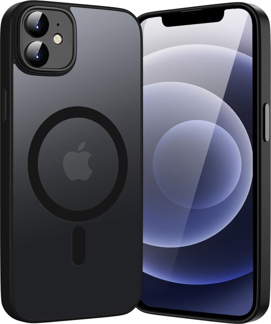 Casemania Hoesje Geschikt voor Apple iPhone 11 - Zwart - Matte Armor Back Cover - Telefoonhoesje Geschikt voor MagSafe - Extra Sterk