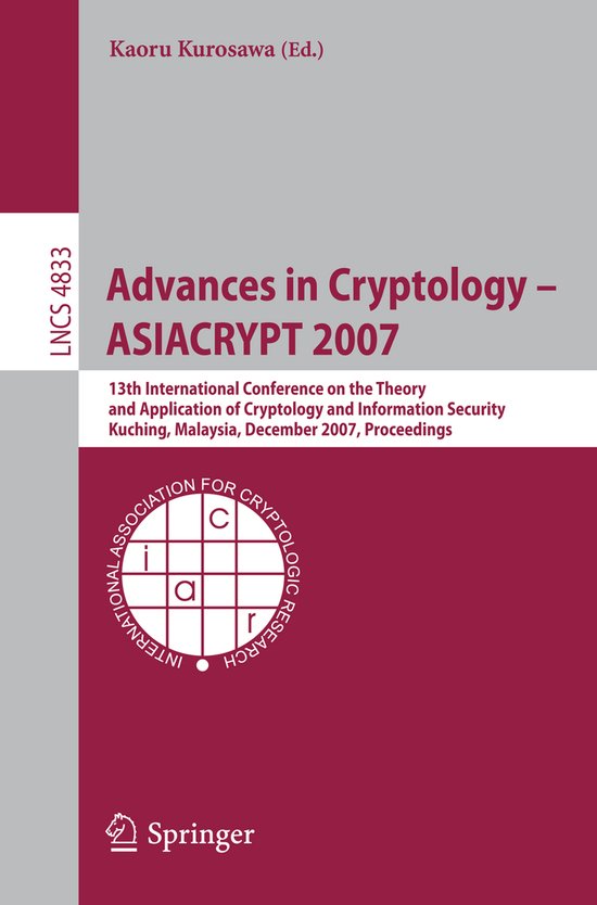 Advances in Cryptology - ASIACRYPT 2007 - cover