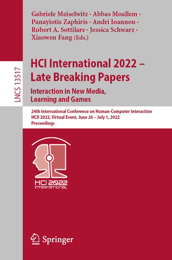Lecture Notes in Computer Science13517- HCI International 20 ... - cover