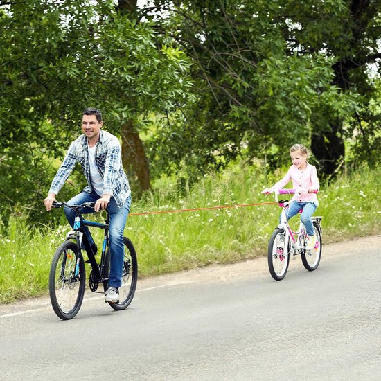 Corde De Remorquage Vélo Enfant TowKid – 2,5 M, élastique, Auto-rétractable, IPX4 – S'adapte à Tous Les Vélos