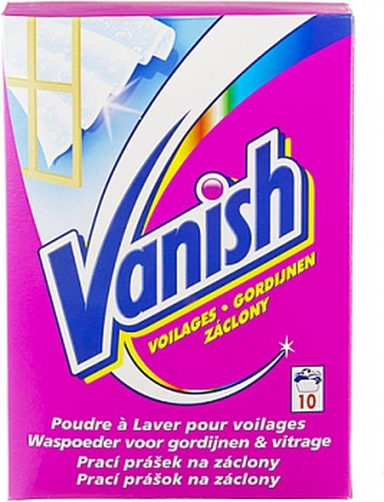 VANISH Waspoeder Voor Witte Gordijnen & Vitrage - Behandelt Vanaf 30°C - 10 Wasbeurten x 2 stuks