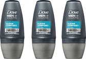 Dove Déo Roller Clean Comfort - 3 x 50 ml