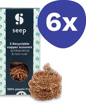 Seep Recyclebare Koperen Schuursponzen (6x 3 stuks)
