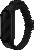 Strap-it Activity tracker bandje - Gevlochten nylon bandje geschikt voor Xiaomi Mi Band 5 / Mi Band 6 / Mi Band 7 - zwart