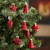 Kerstboomdecoratie , rood , 14 stuks